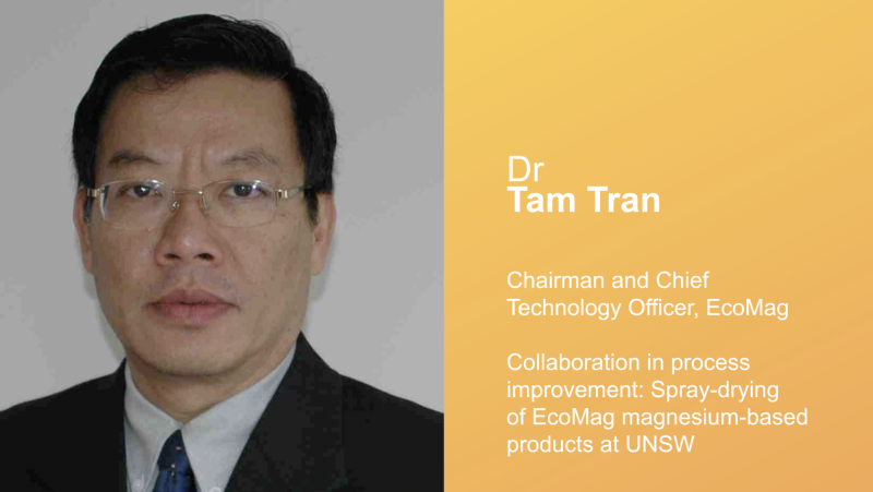 Collaboration in process improvement: Spray-drying of EcoMag magnesium-based products at UNSW – Dr Tam Tran (EcoMag)