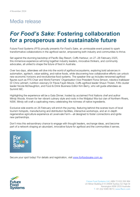 For Food’s Sake: Fostering collaboration for a prosperous and sustainable future